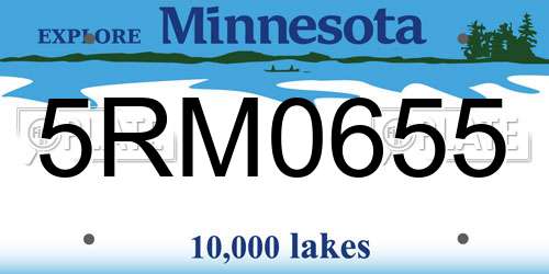 5RM0655 Minnesota License Plate