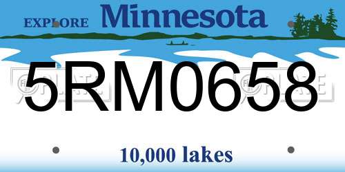 5RM0658 Minnesota License Plate