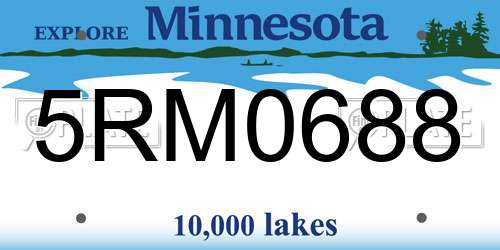 5RM0688 Minnesota License Plate
