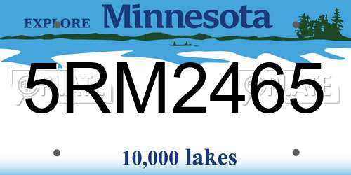 5RM2465 Minnesota License Plate