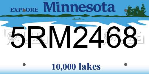 5RM2468 Minnesota License Plate
