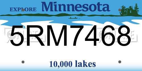 5RM7468 Minnesota License Plate