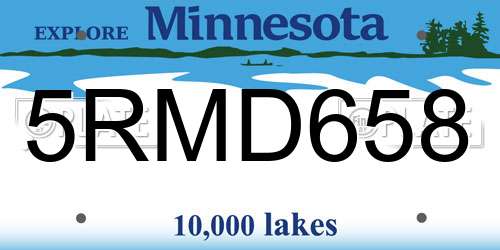 5RMD658 Minnesota License Plate