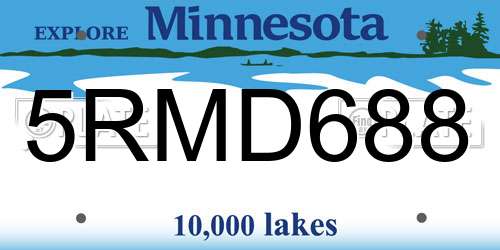5RMD688 Minnesota License Plate