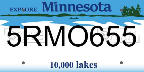 5RMO655 Minnesota License Plate