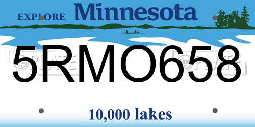 5RMO658 Minnesota License Plate