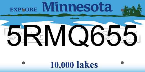 5RMQ655 Minnesota License Plate