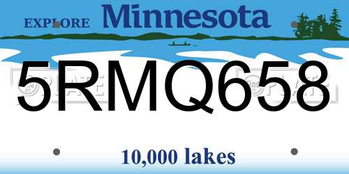 5RMQ658 Minnesota License Plate