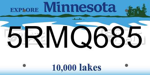 5RMQ685 Minnesota License Plate