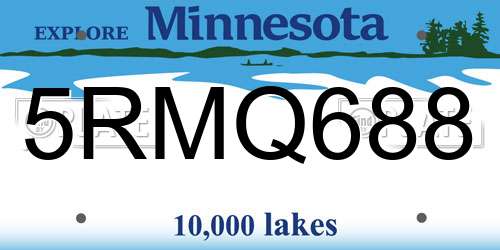 5RMQ688 Minnesota License Plate