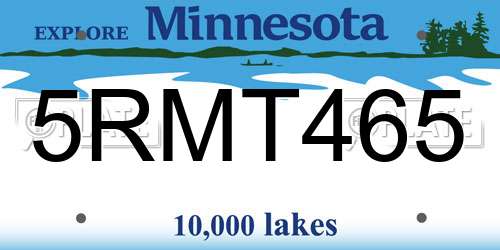 5RMT465 Minnesota License Plate