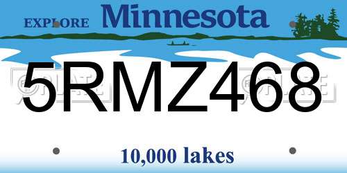 5RMZ468 Minnesota License Plate