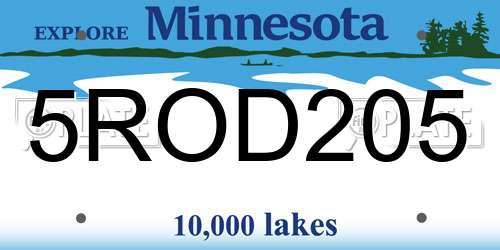 5ROD205 Minnesota License Plate
