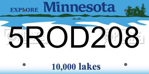 5ROD208 Minnesota License Plate