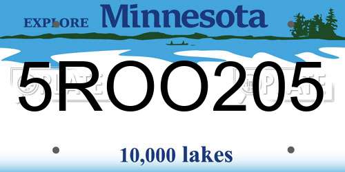 5ROO205 Minnesota License Plate