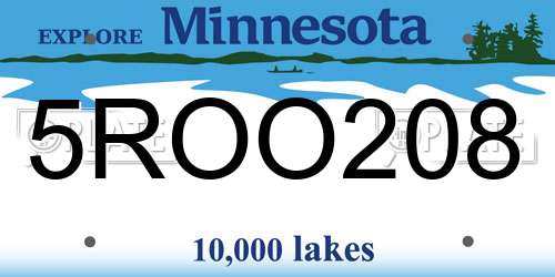 5ROO208 Minnesota License Plate