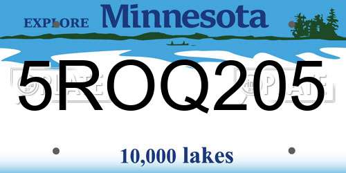 5ROQ205 Minnesota License Plate