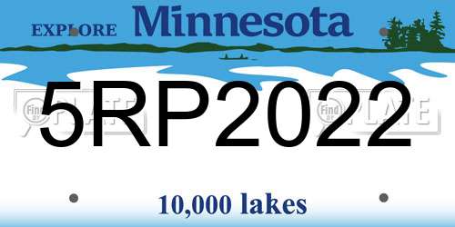 5RP2022 Minnesota License Plate