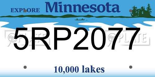 5RP2077 Minnesota License Plate