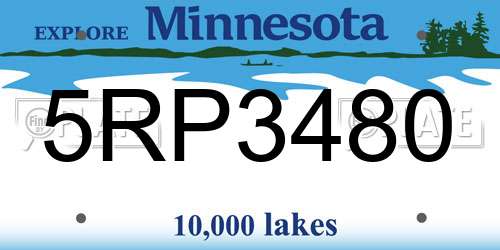 5RP3480 Minnesota License Plate