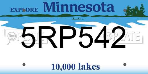 5RP542 Minnesota License Plate