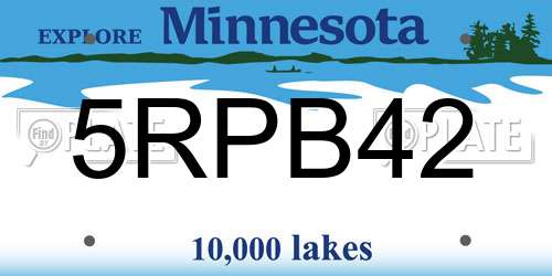 5RPB42 Minnesota License Plate