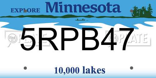 5RPB47 Minnesota License Plate
