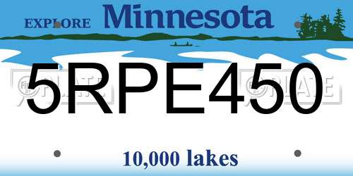 5RPE450 Minnesota License Plate