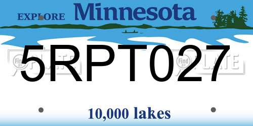 5RPT027 Minnesota License Plate