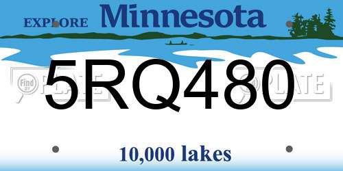 5RQ480 Minnesota License Plate
