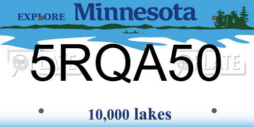 5RQA50 Minnesota License Plate