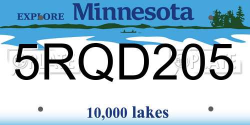 5RQD205 Minnesota License Plate