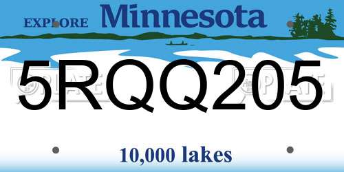 5RQQ205 Minnesota License Plate