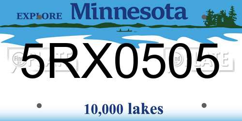 5RX0505 Minnesota License Plate