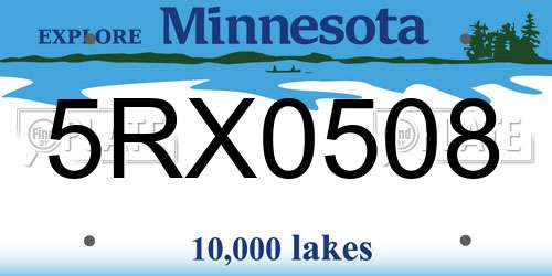 5RX0508 Minnesota License Plate