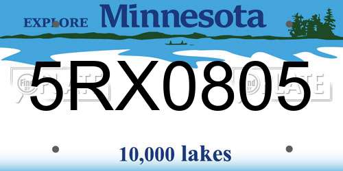 5RX0805 Minnesota License Plate