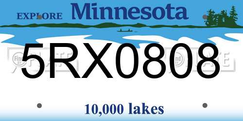 5RX0808 Minnesota License Plate