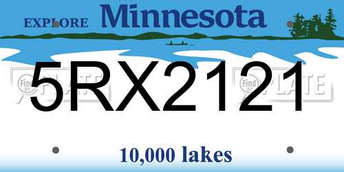5RX2121 Minnesota License Plate