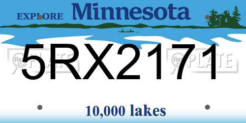 5RX2171 Minnesota License Plate