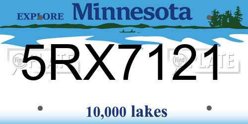 5RX7121 Minnesota License Plate