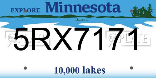 5RX7171 Minnesota License Plate