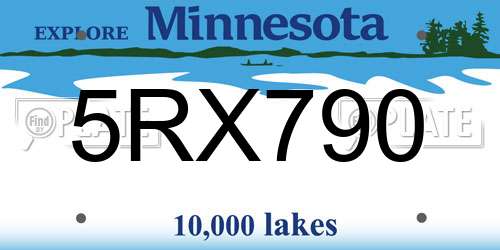 5RX790 Minnesota License Plate
