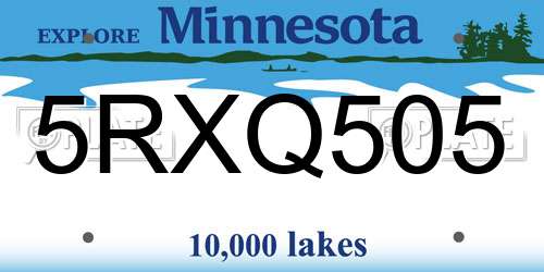 5RXQ505 Minnesota License Plate