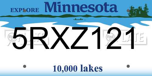5RXZ121 Minnesota License Plate