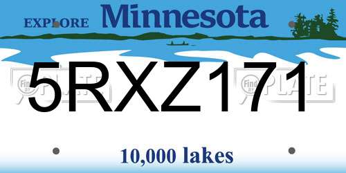 5RXZ171 Minnesota License Plate