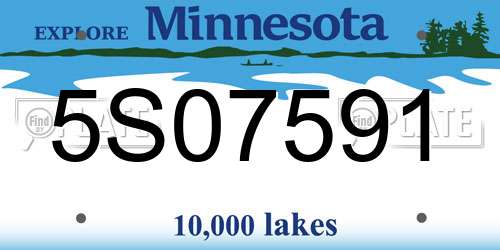 5S07591 Minnesota License Plate
