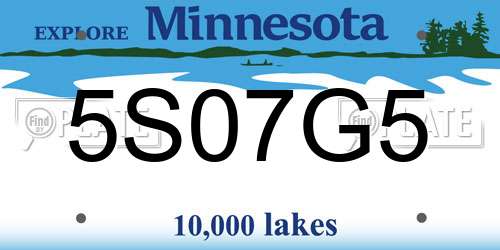 5S07G5 Minnesota License Plate