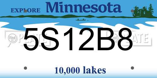 5S12B8 Minnesota License Plate