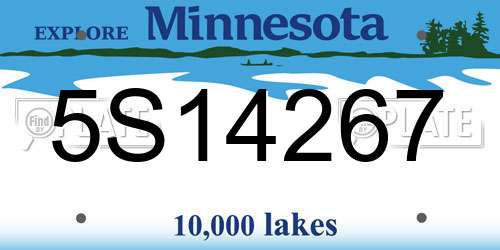 5S14267 Minnesota License Plate