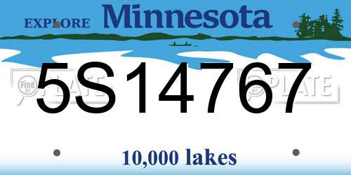 5S14767 Minnesota License Plate